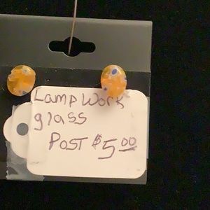 Lamp work glass post earrings. Price is 5.00 .Sorry not nickel free.